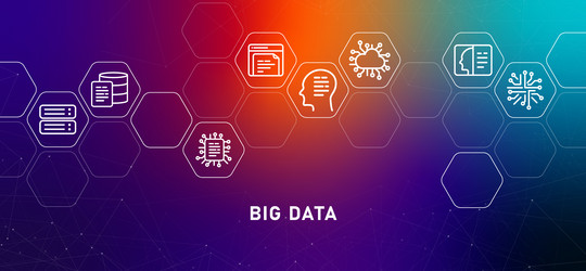 big data gradient header modern technology system vector image