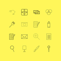 design elements linear icon set simple outline vector image