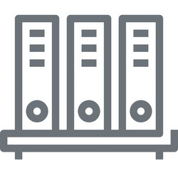 files shelf flat line web icon concept vector image
