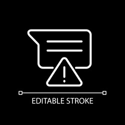 message is not sent white linear icon for dark vector image