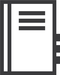 notebook outline icon isolated document paper vector image