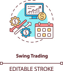 Swing trading concept icon vector