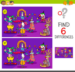 differences game with clown characters vector image