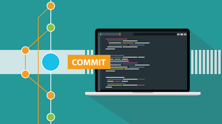 Git Commit Command Technology vector