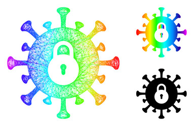Rainbow net mesh gradient outbreak lockdown icon vector
