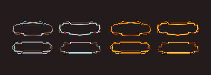 rectangle avatar frames medieval ui game borders vector image