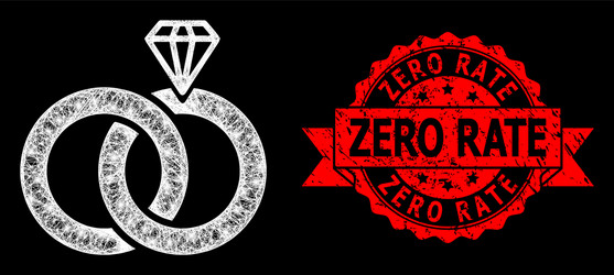 Scratched zero rate seal and bright web net vector