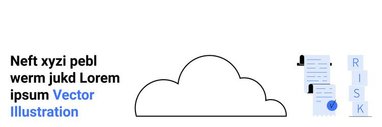 cloud with documents and checkmark representing vector image