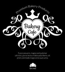 retro card with bakery logo label Vector Image