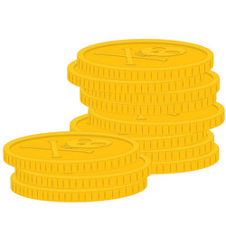 stack of gold pirate coins vector