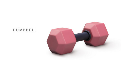 3d realistic red dumbbells vector image
