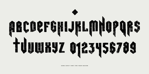 decorative sans serif font in the style vector image
