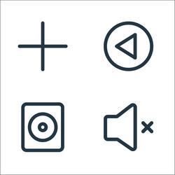 Multimedia line icons linear set quality vector