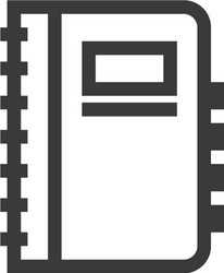 notebook outline icon isolated document paper vector