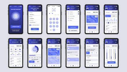online banking unique design kit for app mobile vector image