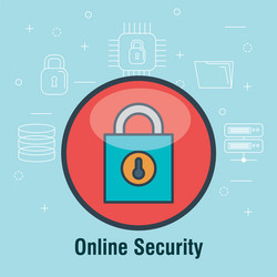 Online security with padlock icons vector