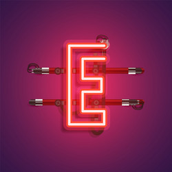 Realistic neon character with wires and console vector