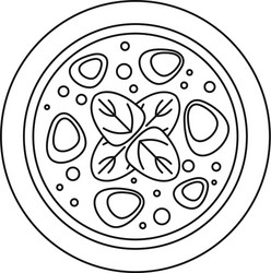 Salami meat pizza icon outline style vector