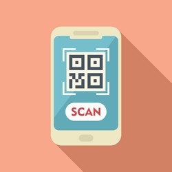 scan phone qr code icon flat smart app vector image