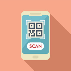 scan phone qr code icon flat smart app vector