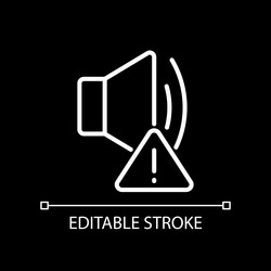 Sound error white linear icon for dark theme vector