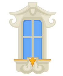 architecture design rococo style window with gold vector