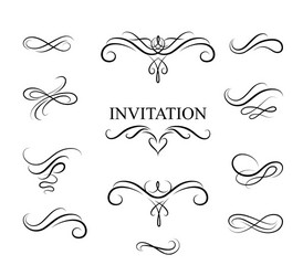 Elegant Calligraphic Flourish Set Vector Image
