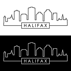 halifax skyline linear style editable file vector