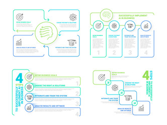 infographics on successfully implementing ai vector image