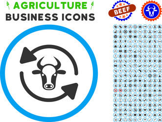 refresh cow rounded icon with set vector image
