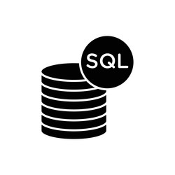 sql line icon isolated on white background vector image