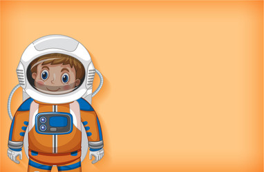 plain background template with happy astronaut vector image