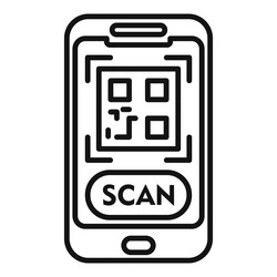 scan phone qr code icon outline smart app vector image