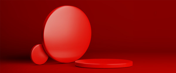 3d product podium in red studio room background vector image