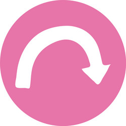 Arrow down and right direction block style vector