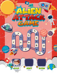 Board game for kids in outer space style template vector