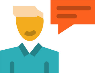 chat message popup man conversation flat color vector image
