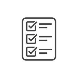 clipboard with checklist icon in flat style vector image