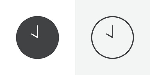 clock icon flat and simple set design vector image