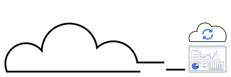 cloud storage sync with data analytics dashboard vector image