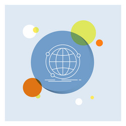 data global internet network web white line icon vector image