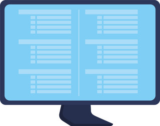 desktop computer with programming language vector image