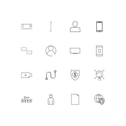 Internet technologies linear thin icons set vector