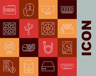 set line ram random access memory hard disk vector image