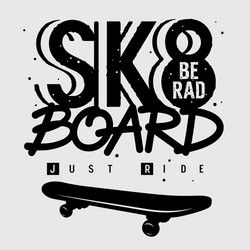 Skateboarding Typography T-Shirt Vector Image