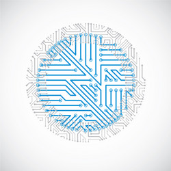 abstract computer circuit board colorful blue vector image