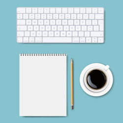 computer keyboard set isolated mint background vector image