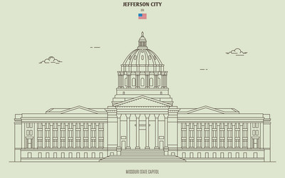 Missouri State Capitol, Jefferson City Vector Image