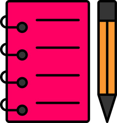 notebook line filled icon design vector image