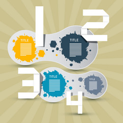 one two three four paper progress steps vector image